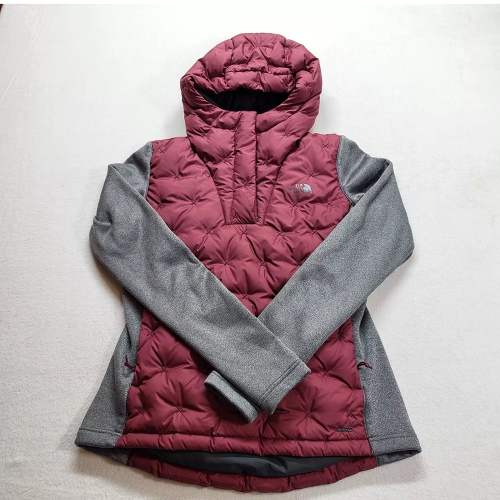 The North Face Mashup Insulated Hooded Pullover Women’s XL - Burgundy and Gray